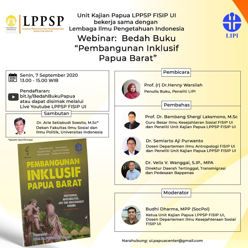 Bedah Buku "Pembangunan Inklusif Papua Barat"